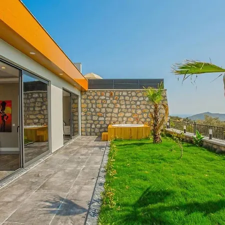 2+1 Jakuzili - Ic Ve Dis Havuzlu - Korunakli Villa Kaş
