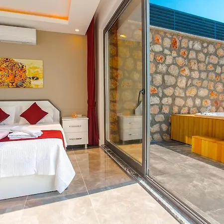 2+1 Jakuzili - Ic Ve Dis Havuzlu - Korunakli Villa Kaş